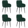 Valgomojo kėdės 4 pcs Aksomas Tamsiai žalia 57 x 50 x 85 cm