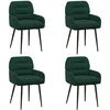 Valgomojo kėdės 4 pcs Aksomas Tamsiai žalia 59 x 59,5 x 90 cm