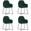 Valgomojo kėdės 4 pcs Aksomas Tamsiai žalia 55 x 50 x 84 cm