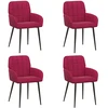 Valgomojo kėdės 4 pcs Aksomas Vyno raudona 56,5 x 50 x 86 cm