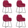 Valgomojo kėdės 4 pcs Aksomas Vyno raudona 55 x 50 x 84 cm