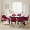 Valgomojo kėdės 4 pcs Aksomas Vyno raudona 55 x 50 x 84 cm
