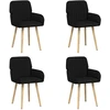 Valgomojo kėdės 4 pcs Audinys Juoda 56,5 x 50 x 87,5 cm