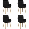 Valgomojo kėdės 4 pcs Audinys Juoda 60 x 56 x 96 cm