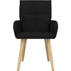Valgomojo kėdės 4 pcs Audinys Juoda 60 x 56 x 96 cm