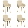 Valgomojo kėdės 4 pcs Audinys Kreminė 56,5 x 50 x 87,5 cm