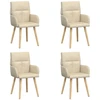 Valgomojo kėdės 4 pcs Audinys Kreminė 60 x 56 x 96 cm