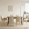 Valgomojo kėdės 4 pcs Audinys Kreminė 60 x 56 x 96 cm