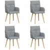 Valgomojo kėdės 4 pcs Audinys Šviesiai pilka 60 x 56 x 96 cm