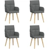 Valgomojo kėdės 4 pcs Audinys Tamsiai pilka 60 x 56 x 96 cm