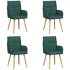 Valgomojo kėdės 4 pcs Audinys Tamsiai žalia 60 x 56 x 96 cm