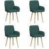 Valgomojo kėdės 4 pcs Audinys Tamsiai žalia 56,5 x 50 x 87,5 cm