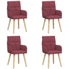 Valgomojo kėdės 4 pcs Audinys Vyno raudona 60 x 56 x 96 cm