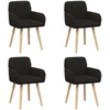 Valgomojo kėdės 4 pcs Bouclé Juoda 59 x 57 x 85 cm