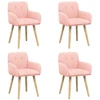 Valgomojo kėdės 4 pcs Bouclé Rožinė 59 x 57 x 85 cm