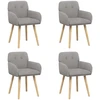 Valgomojo kėdės 4 pcs Bouclé Šviesiai pilka 59 x 56 x 86 cm