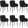 Valgomojo kėdės 6 pcs Aksomas Juoda 57 x 50 x 85 cm