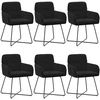 Valgomojo kėdės 6 pcs Aksomas Juoda 59 x 56,5 x 86 cm