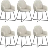 Valgomojo kėdės 6 pcs Aksomas Kreminė 55 x 50 x 84 cm