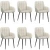 Valgomojo kėdės 6 pcs Aksomas Kreminė 56,5 x 50 x 86 cm