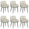 Valgomojo kėdės 6 pcs Aksomas Kreminė 59 x 59,5 x 90 cm