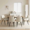 Valgomojo kėdės 6 pcs Aksomas Kreminė 59 x 59,5 x 90 cm