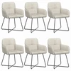 Valgomojo kėdės 6 pcs Aksomas Kreminė 59 x 56,5 x 86 cm