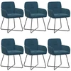 Valgomojo kėdės 6 pcs Aksomas Mėlyna 59 x 56,5 x 86 cm