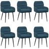 Valgomojo kėdės 6 pcs Aksomas Mėlyna 59 x 59,5 x 90 cm