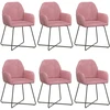 Valgomojo kėdės 6 pcs Aksomas Rožinė 55 x 50 x 84 cm
