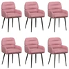 Valgomojo kėdės 6 pcs Aksomas Rožinė 59 x 59,5 x 90 cm