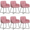 Valgomojo kėdės 6 pcs Aksomas Rožinė 59 x 56,5 x 86 cm