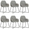 Valgomojo kėdės 6 pcs Aksomas Šviesiai pilka 55 x 50 x 84 cm