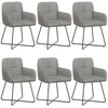 Valgomojo kėdės 6 pcs Aksomas Šviesiai pilka 59 x 56,5 x 86 cm