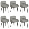 Valgomojo kėdės 6 pcs Aksomas Šviesiai pilka 59 x 59,5 x 90 cm