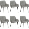Valgomojo kėdės 6 pcs Aksomas Šviesiai pilka 56,5 x 50 x 86 cm