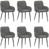 Valgomojo kėdės 6 pcs Aksomas Tamsiai pilka 56,5 x 50 x 86 cm