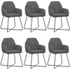 Valgomojo kėdės 6 pcs Aksomas Tamsiai pilka 55 x 50 x 84 cm
