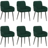 Valgomojo kėdės 6 pcs Aksomas Tamsiai žalia 56,5 x 50 x 86 cm