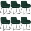 Valgomojo kėdės 6 pcs Aksomas Tamsiai žalia 59 x 56,5 x 86 cm