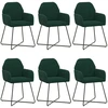 Valgomojo kėdės 6 pcs Aksomas Tamsiai žalia 55 x 50 x 84 cm