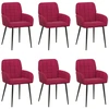 Valgomojo kėdės 6 pcs Aksomas Vyno raudona 56,5 x 50 x 86 cm