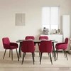 Valgomojo kėdės 6 pcs Aksomas Vyno raudona 56,5 x 50 x 86 cm