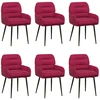 Valgomojo kėdės 6 pcs Aksomas Vyno raudona 59 x 59,5 x 90 cm