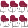 Valgomojo kėdės 6 pcs Aksomas Vyno raudona 55 x 50 x 84 cm