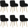Valgomojo kėdės 6 pcs Audinys Juoda 56,5 x 50 x 87,5 cm