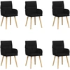 Valgomojo kėdės 6 pcs Audinys Juoda 60 x 56 x 96 cm