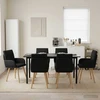 Valgomojo kėdės 6 pcs Audinys Juoda 60 x 56 x 96 cm