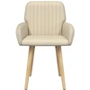 Valgomojo kėdės 6 pcs Audinys Kreminė 56,5 x 50 x 87,5 cm