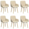 Valgomojo kėdės 6 pcs Audinys Kreminė 56,5 x 50 x 87,5 cm